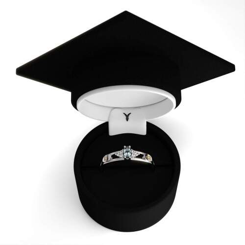 Anel de Formatura em Prata 925 - Biologia - Navete