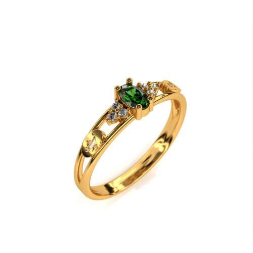 Anel de Formatura em Ouro 18k - Enfermagem - Oval