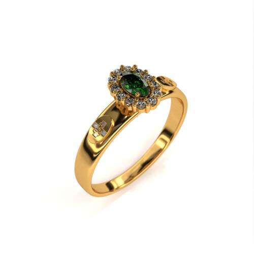 Anel de Formatura em Ouro 18k - Biomedicina - Bella