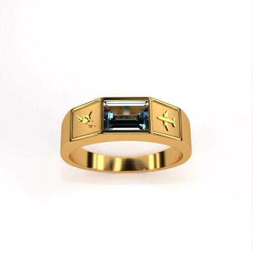Anel de Formatura em Ouro 18k - Cincias Aeronuticas - Atlas