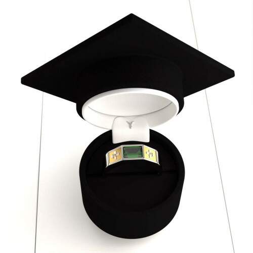 Anel de Formatura em Prata 925 - Biomedicina - Atlas