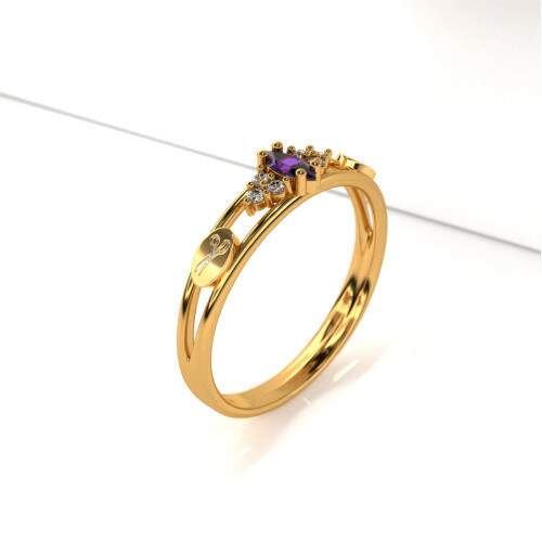 Anel de Formatura em Ouro 18k - Design de Moda - Navete