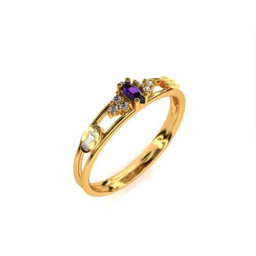 Anel de Formatura em Ouro 18k - Design de Moda - Navete