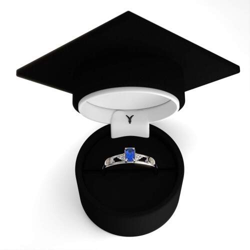 Anel de Formatura em Prata 925 - Engenharia Mecnica - Octogonal