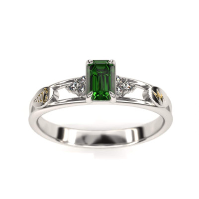 Anel de Formatura em Prata 925 - Fisioterapia - Octogonal