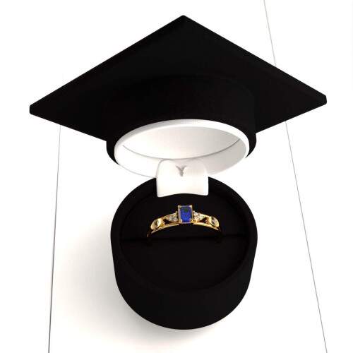 Anel de Formatura em Ouro 18k - Gesto Ambiental - Octogonal
