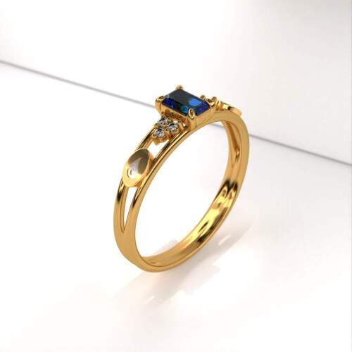 Anel de Formatura em Ouro 18k - Gesto Ambiental - Octogonal