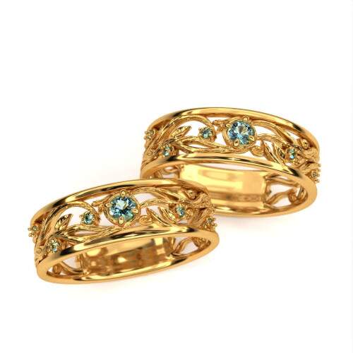 Par de Alianas em Ouro 18k - Tityus