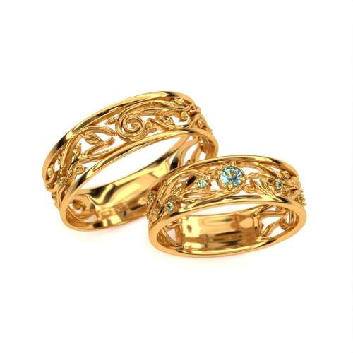 Par de Alianas em Ouro 18k - Tityus