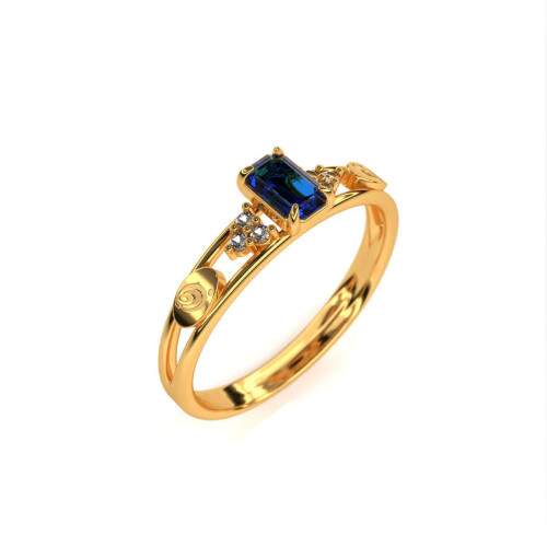 Anel de Formatura em Ouro 18k - Psicopedagogia - Octogonal