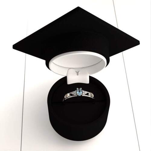 Anel de Formatura em Prata 925 - Ensino Fundamental - Oval