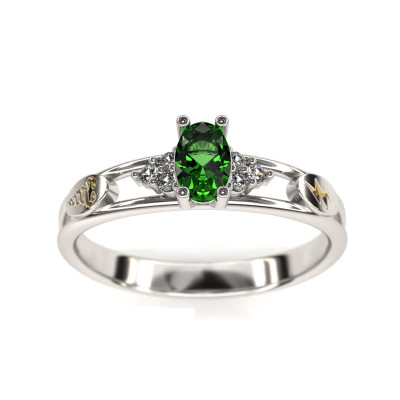 Anel de Formatura em Prata 925 - Fisioterapia - Oval