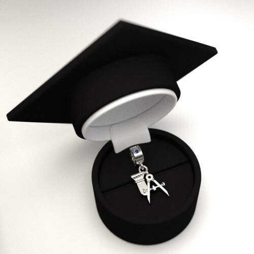 Berloque de Formatura em Prata 925 - Arquitetura