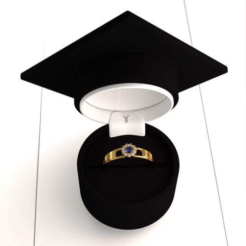 Anel de Formatura em Ouro 18k - Tcnico em Eletrnica - Aurora