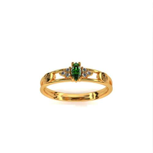 Anel de Formatura em Ouro 18k - Agroecologia - Navete