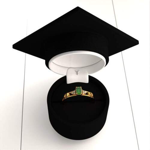 Anel de Formatura em Ouro 18k - Agroecologia - Octogonal