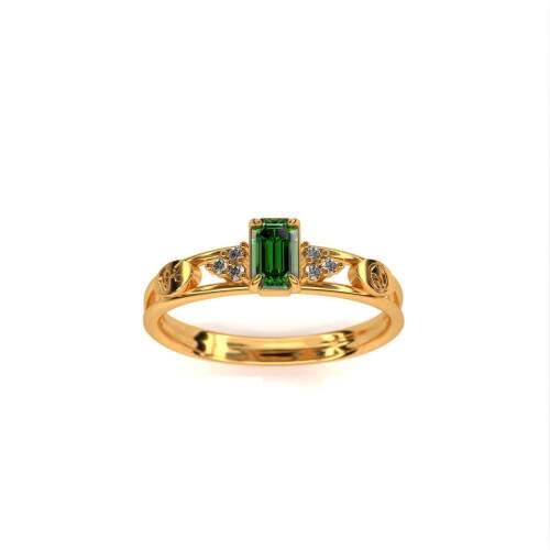 Anel de Formatura em Ouro 18k - Agroecologia - Octogonal