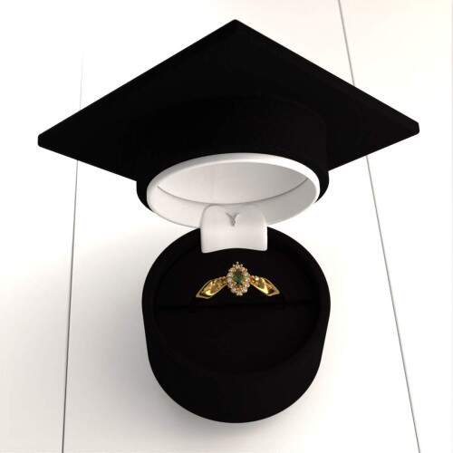 Anel de Formatura em Ouro 18k - Cabeleireira - Triunfo