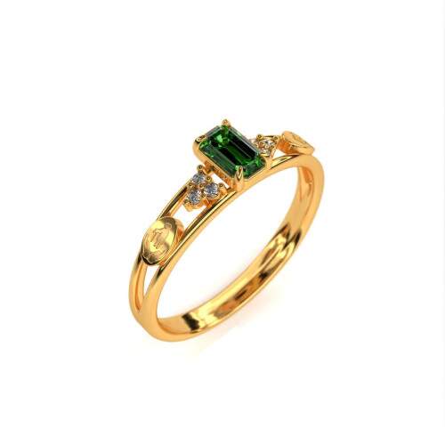 Anel de Formatura em Ouro 18k - Cuidadores de Idosos - Octogonal