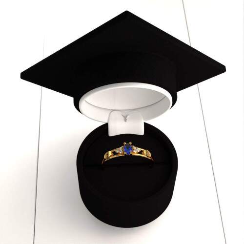 Anel de Formatura em Ouro 18k - Engenharia Qumica - Oval