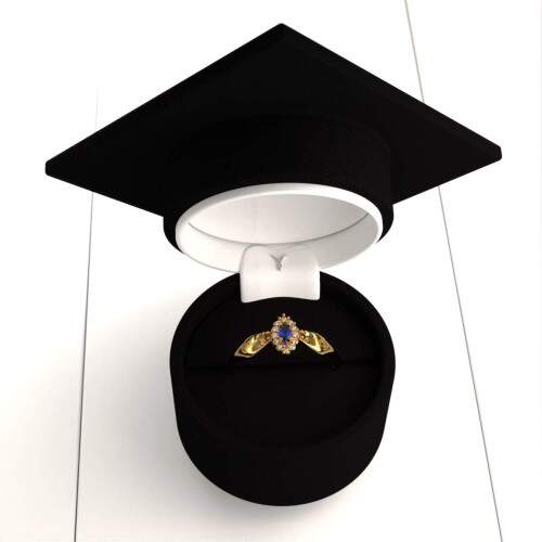 Anel de Formatura em Ouro 18k - Musicoterapia - Triunfo