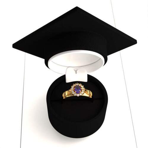 Anel de Formatura em Ouro 18k - Libras - Donna