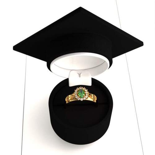 Anel de Formatura em Ouro 18k - Biomedicina - Donna