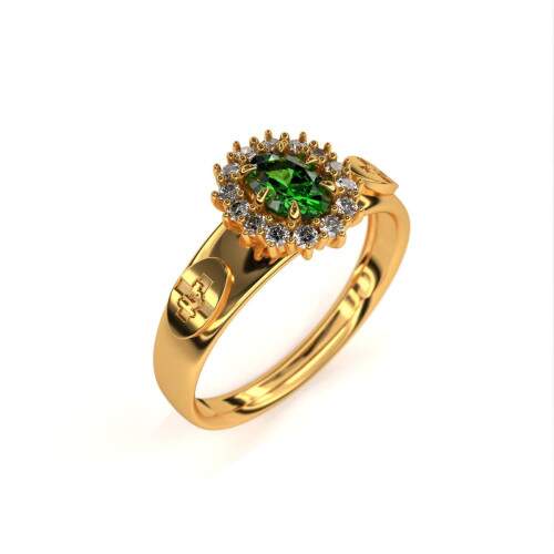 Anel de Formatura em Ouro 18k - Biomedicina - Donna