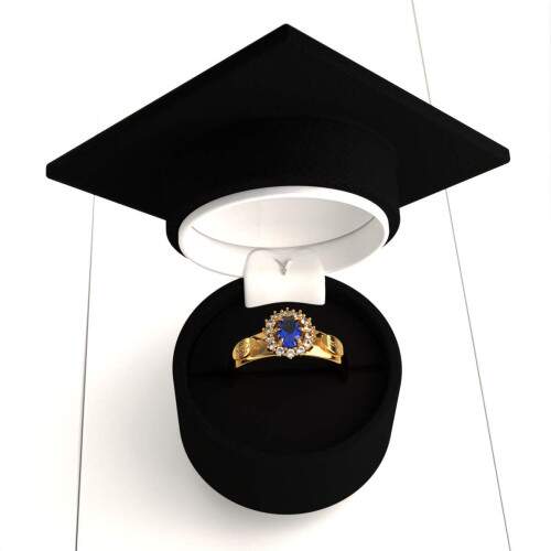 Anel de Formatura em Ouro 18k - Qumica - Donna