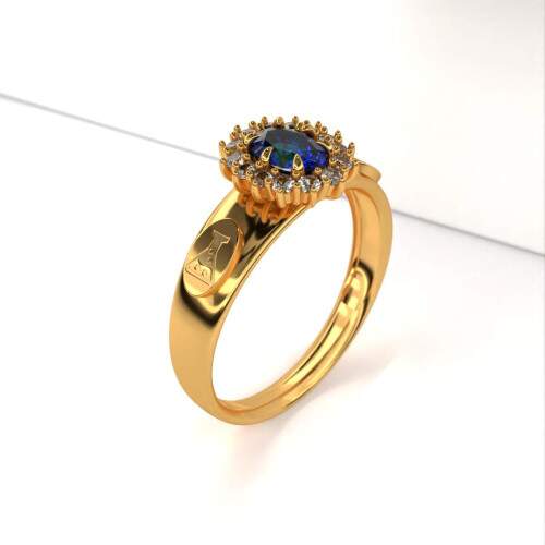 Anel de Formatura em Ouro 18k - Qumica - Donna