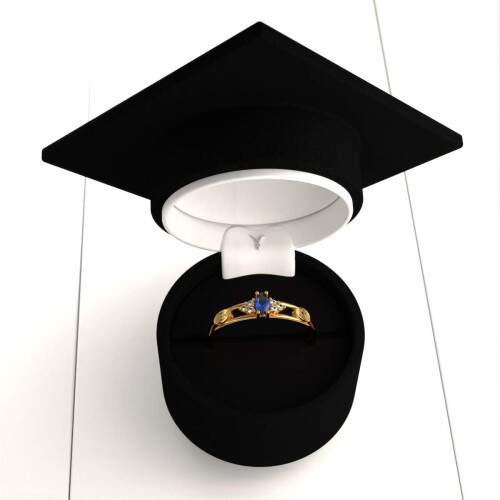 Anel de Formatura em Ouro 18k - Comrcio Exterior - Navete