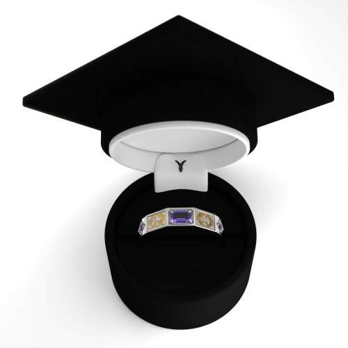 Anel de Formatura em Prata 925 - Letras - Vega