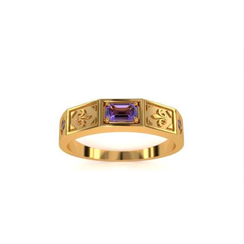 Anel de Formatura em Ouro 18k - Letras - Vega