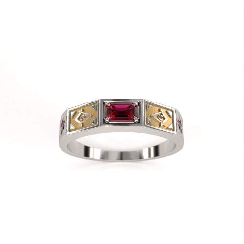 Anel Masculino em Prata 925 - Maonaria - Vega