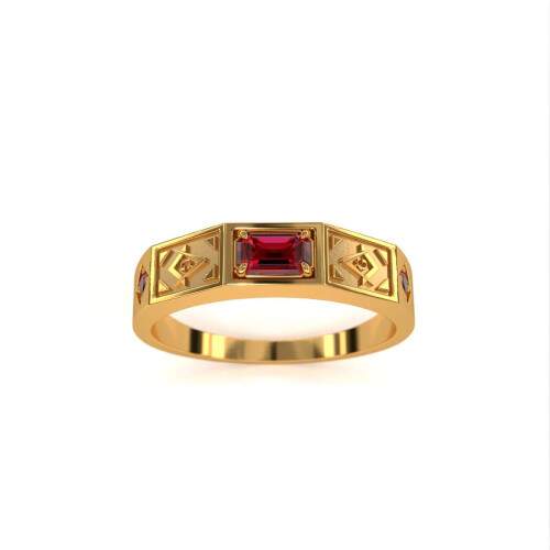 Anel Masculino em Ouro 18k - Maonaria - Vega