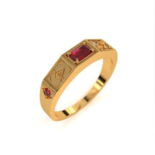 Anel Masculino em Ouro 18k - Maonaria - Vega