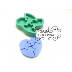 Fôrma de Silicone Coração Quebra Cabeça 311