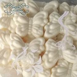 Mini Sabonete Borboleta Branca-  Caixa com 20 Unidades