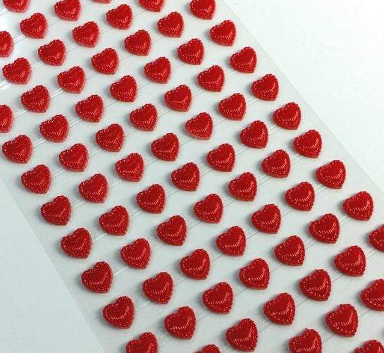 Cartela de Coraç u00e3o Adesiva 7mm Vermelho Qual O Artesanato Das Ostras ~ Cartela de Coraç u00e3o Adesiva 7mm Vermelho