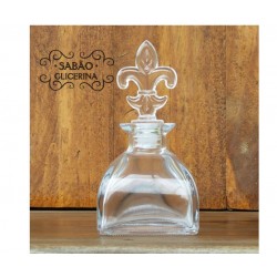 Frasco Vidro Prisma 150ml com Tampa Flor de Liz - pe�a