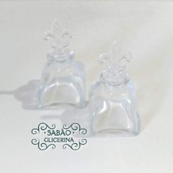 Frasco Vidro Prisma 150ml com Tampa Flor de Liz - pe�a