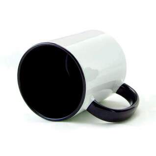 Caneca de Cermica Branca com Interior e Ala Azul Escuro para Sublimao - 325ml