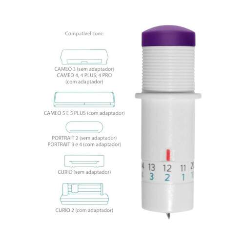 Lmina de Corte Profundo Tipo A para Silhouette Cameo 3/4/5/Pro, Portrait 3/4 e Curio 2