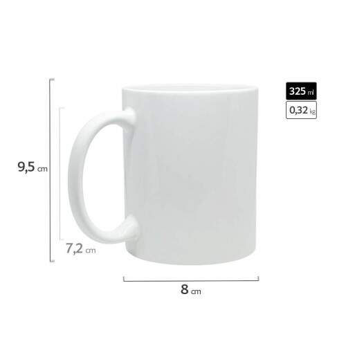 Caneca de Cermica Branca AAA Smartsub para Sublimao - 325ml