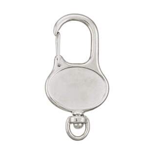 Chaveiro Mosqueto Oval para Personalizar c/ Adesivo - 33x64mm