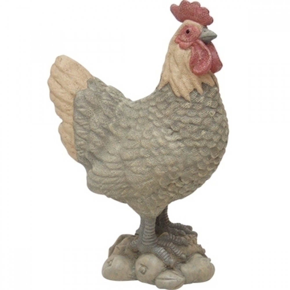 Galo Colorido Resina 17x27cm