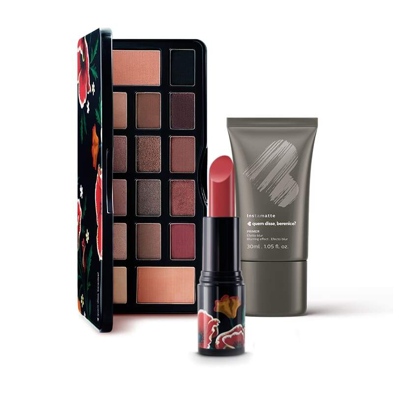 Kit Maquiagem QDB - Paleta + Primer + Batom