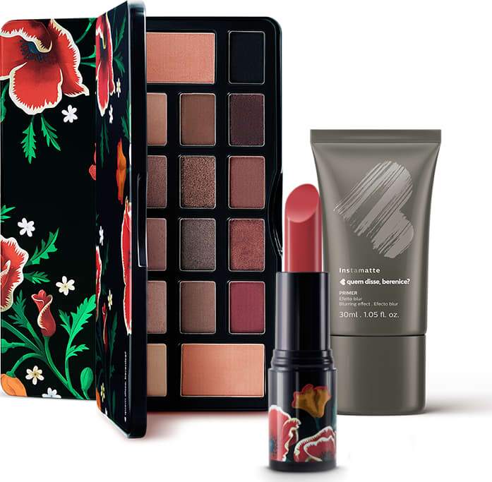 Kit Maquiagem QDB - Paleta + Primer + Batom