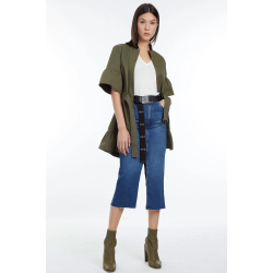 Saia Jeans Animale com Fenda