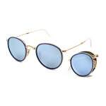 Óculos de Sol Ray-Ban RB3517 001/30 51 - Round Metal Dobrável Espelhado Azul